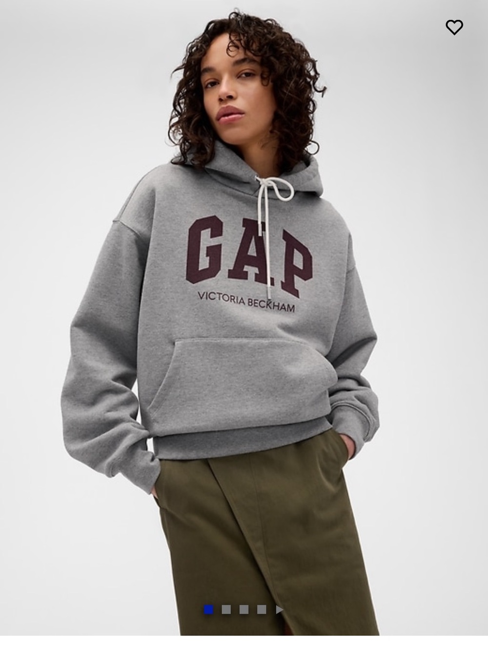 Victoria Beckham Gray Logo Hoodie Sweater